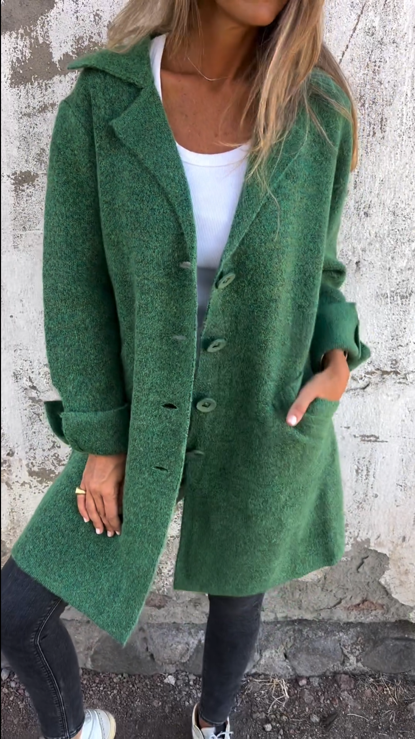 Lucy | Casual Long Coat with Lapel