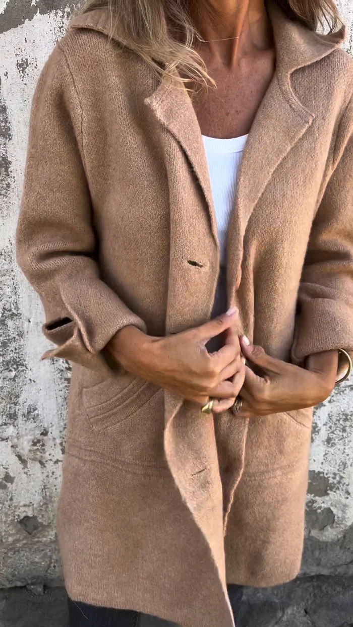 Lucy | Casual Long Coat with Lapel