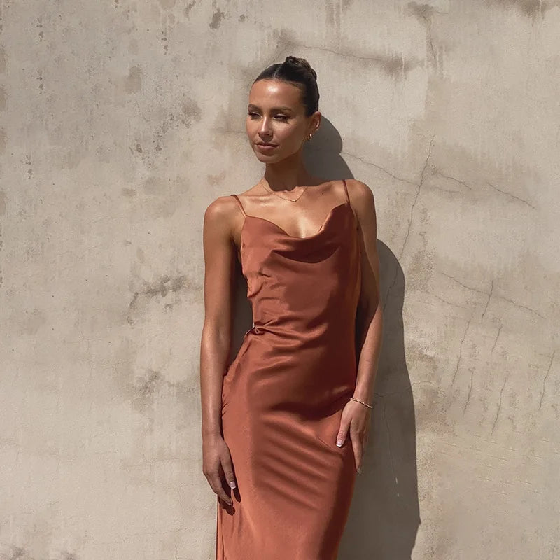 Isla | Long Satin Dress