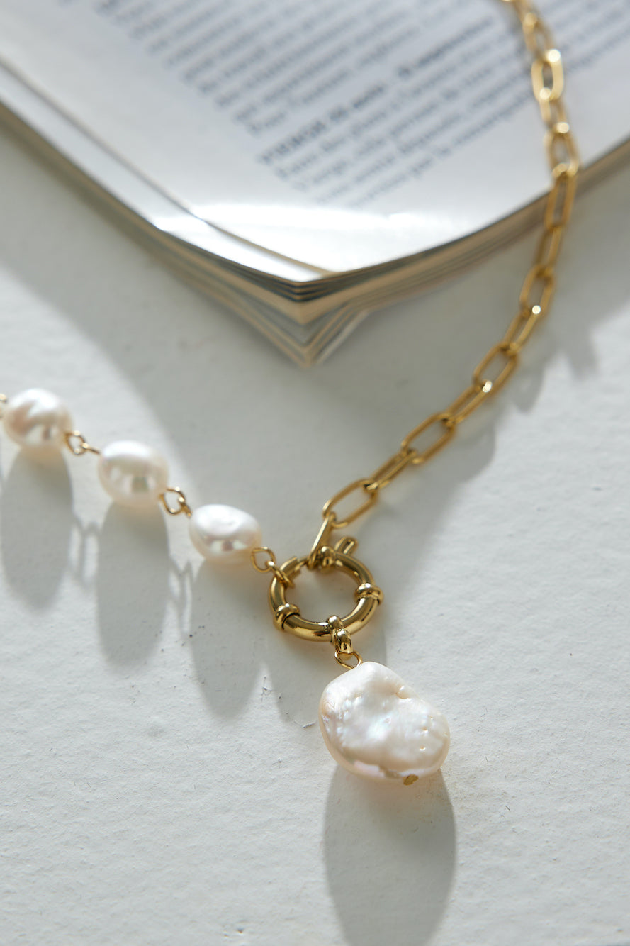 18k Gold Plated Darling Pearl Necklace