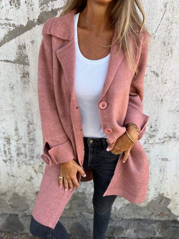 Lucy | Casual Long Coat with Lapel