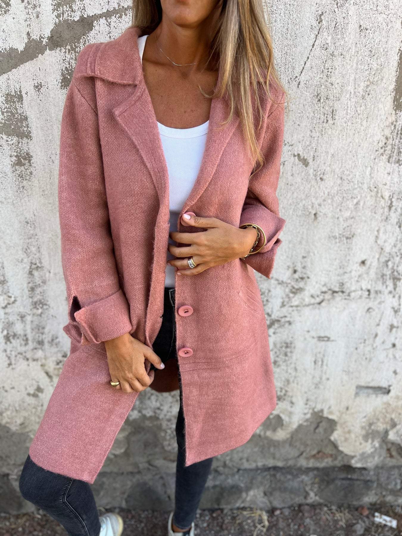 Lucy | Casual Long Coat with Lapel