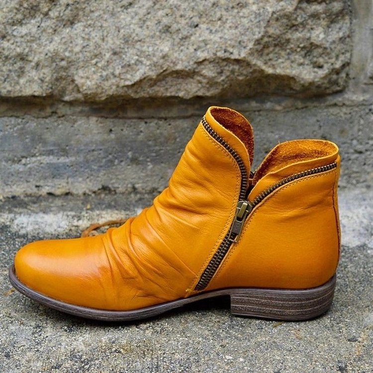 Miranda| Zip Leather Orthopedic Boots