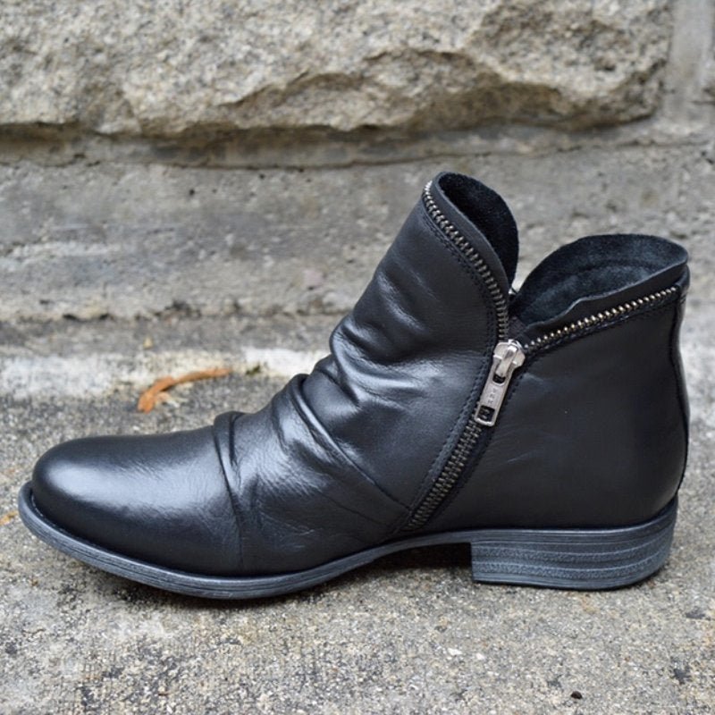 Miranda| Zip Leather Orthopedic Boots